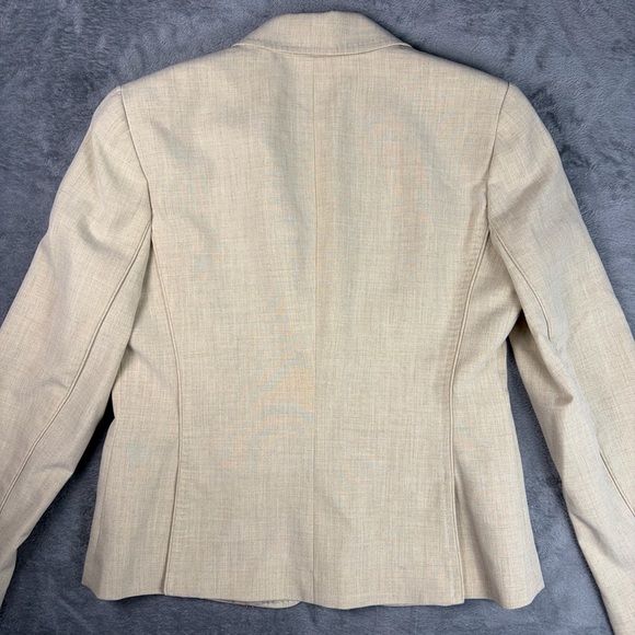 Calvin Klein Blazer Women's 12P Beige Single-Button Notch Stretch Suit Jacket - Picture 8 of 16